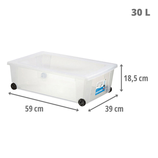 Visual Box Storage Trasparente Stefanplast Contenitore Scatola Multiuso Vestiti XXL con Ruote Stefanplast