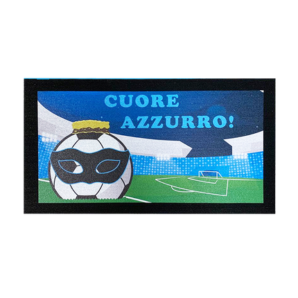 Zerbino Gomma Antiscivolo Tappeto per Esterno Napoli Pallone da Calcio 40×70 cm
