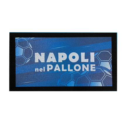 Zerbino Gomma Antiscivolo Tappeto per Esterno Napoli Pallone da Calcio 40×70 cm