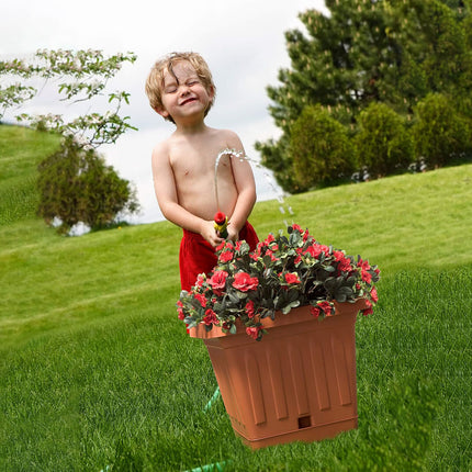 Vasi da Esterni Quadrati Grandi Fioriere da Giardino in Plastica con Sottovaso