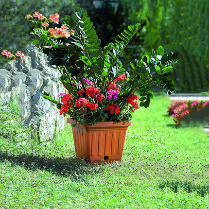 Vasi da Esterni Quadrati Grandi Fioriere da Giardino in Plastica con Sottovaso