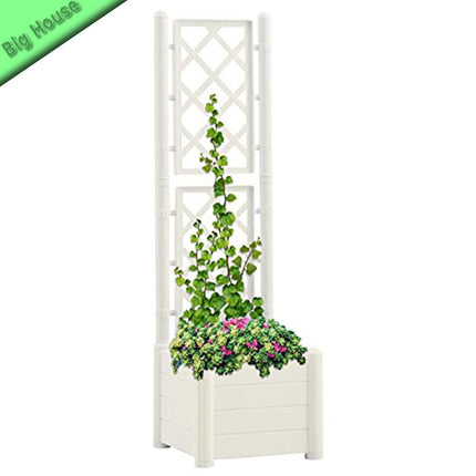 Vaso Quadrato con Spalliera per Piante Rampicanti Fioriera Italia 43x43x142h cm