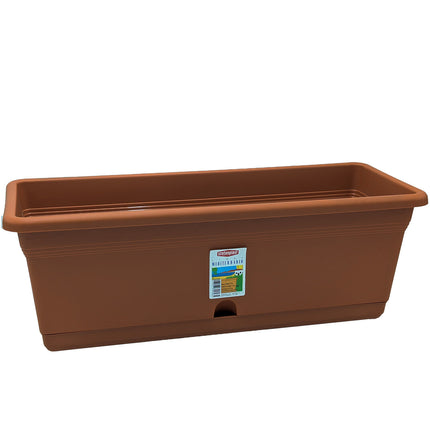 Vaso Rettangolare Balconetta Portofino da Giardino con Riserva Acqua e Sottovaso