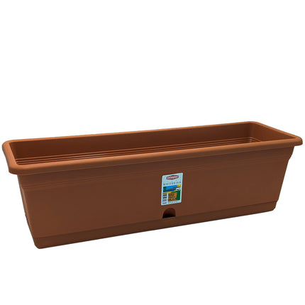 Vaso Rettangolare Balconetta Portofino da Giardino con Riserva Acqua e Sottovaso