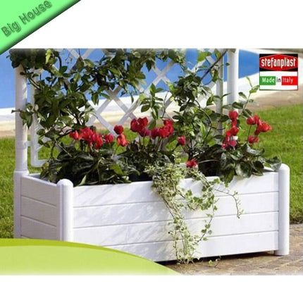 Stefanplast Fioriera Italia Rettangolare Con Spalliera – 100X43X142H Cm – Resistente E Decorativa Per Esterni
