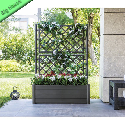 Stefanplast Fioriera Italia Rettangolare Con Spalliera – 100X43X142H Cm – Resistente E Decorativa Per Esterni