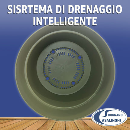 Stefanplast Vaso da Giardino Ethica Plastica Riciclata con Riserva D’acqua e Terriccio Stefanplast