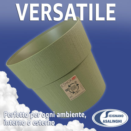 Stefanplast Vaso da Giardino Ethica Plastica Riciclata con Riserva D’acqua e Terriccio Stefanplast