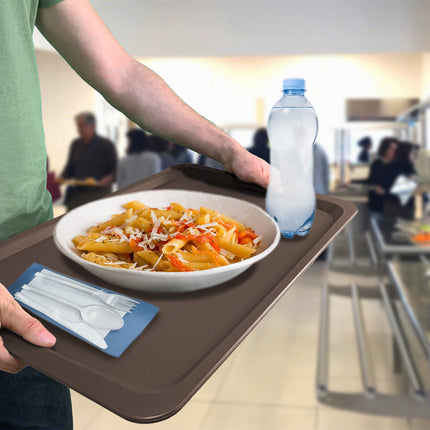Vassoio Euronorm Marrone Rettangolare Impilabile Mensa Buffet Self Service