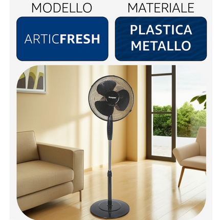 Kooper Ventilatore a Piantana 45W con Pala da 40 cm Regolabile e Silenzioso Kooper