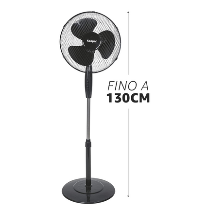 Kooper Ventilatore a Piantana 45W con Pala da 40 cm Regolabile e Silenzioso Kooper