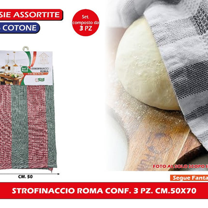 Strofinaccio Roma Conf. 3 Pz. Cm.50X71 World Plastic