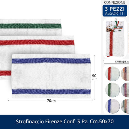 Strofinaccio Firenze Conf. 3 Pz. Cm.50X71 World Plastic