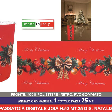 Passatoia Natalizia Digitale Joia – Rotolo da 25 Metri (Altezza 52 cm)
