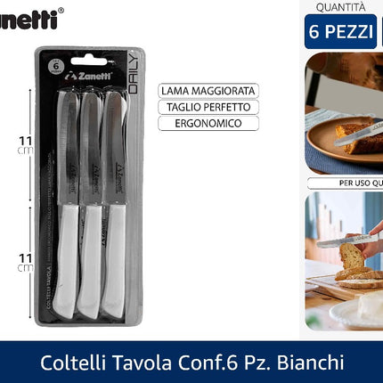 Coltelli Tavola Conf.6 Pz. Bianchi Zanetti
