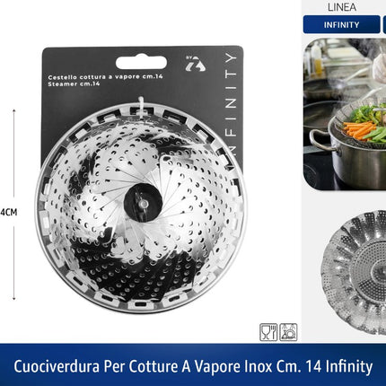 CUOCIVERDURA PER COTTURE A VAPORE INOX CM. 14 INFINITY Zanetti