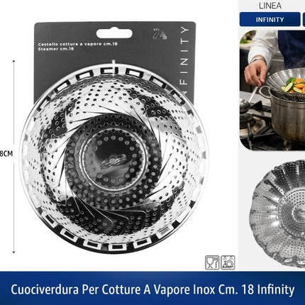 CUOCIVERDURA PER COTTURE A VAPORE INOX CM. 18 INFINITY Zanetti