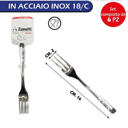 Set Posate Monica Conf. 6 Pz. Forchettina Dolce, Forchetta Tavola, Cucchiaio, Cucchiaino Caffè, Bibita, Coltello Tavola