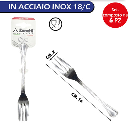 Posate Leonardo Conf. 6 Pz. 18/c Forchetta, Forchettina, Cucchiaio, Cucchiaino, Coltello