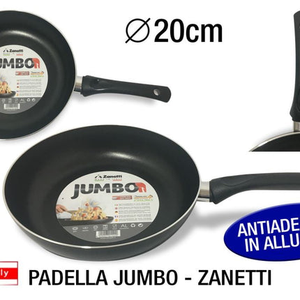 Padella Zanetti Jumbo in Alluminio Ø18-32 cm – Manico Bakelite, Compatibile Gas/Elettrico/Vetroceramica, Lavabile in Lavastoviglie, Made in Italy