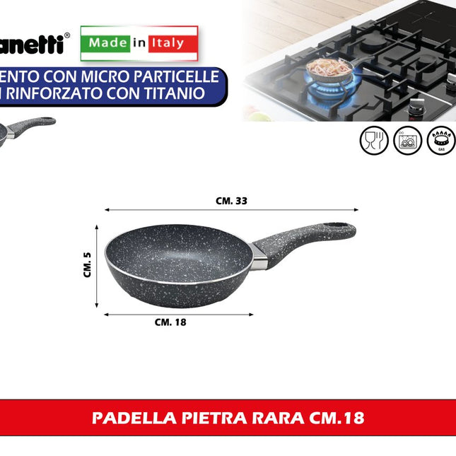 Zanetti Padella Pietra Rara in Varie Misure per Una Cottura Naturale E Uniforme 18 cm Zanetti