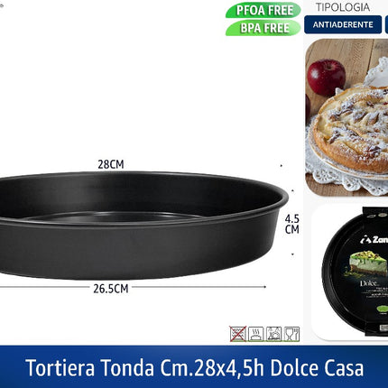 Tortiera Tonda Cm.28X4,5H Dolce Casa Zanetti