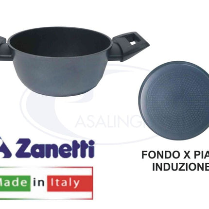 Zanetti Casseruola antiaderente Evolution induzione da 16 cm per sugo, stufato e brodo 2 Manici Zanetti