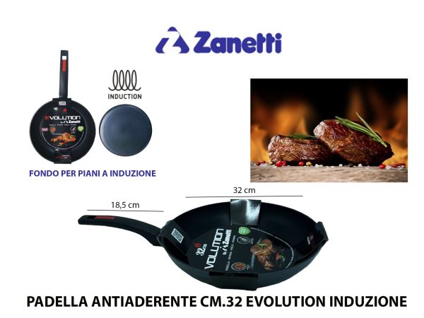 Zanetti Padella Antiaderente Evolution Induzione per Frittura e Frittata in Cucina Zanetti