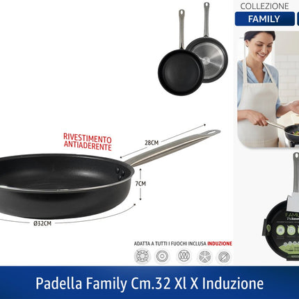 Padella Family Cm.28/32/36 Xl X Induzione Ø 32 cm Zanetti