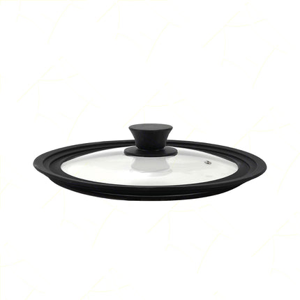Coperchio Universale in Vetro Temperato con Bordo e Pomello in Silicone Adatto a Varie Misure
