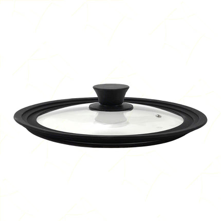 Coperchio Universale in Vetro Temperato con Bordo e Pomello in Silicone Adatto a Varie Misure Ø22 24 26 Zanetti
