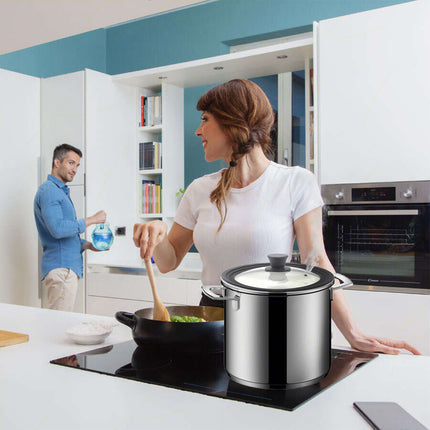 Coperchio Universale in Vetro Temperato con Bordo e Pomello in Silicone Adatto a Varie Misure