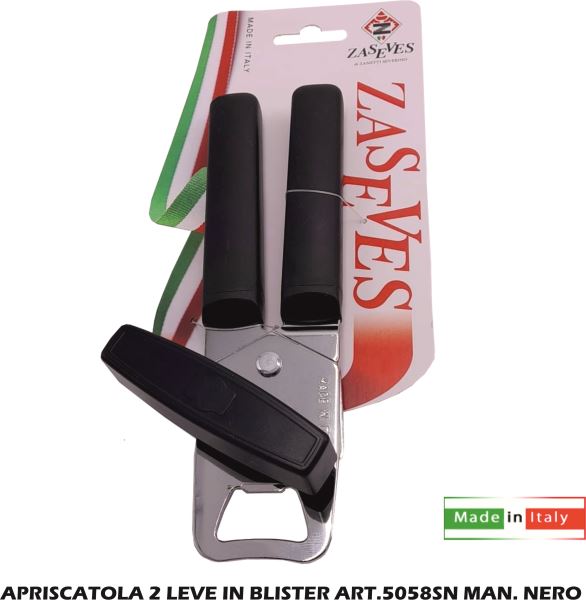 Apriscatola 2 Leve In Blister Art.5058Sn Man. Nero ZASEVES