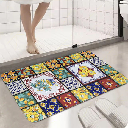 Zerbino Luxury 45X75 Per Interni, Retro In Gomma, Decorativo Per Casa E Cucina