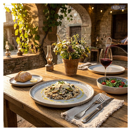 ARCA Servizio Piatti in Ceramica Reattiva, Set 18 Pezzi o Singoli, Piatti Colorati Moderni da Portata, Fondo e Dessert, Lavabili in Lavastoviglie Arca