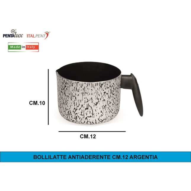 Italpent Bollilatte Alluminio Antiaderente, Argentia Line, Made in italy | Ø 12-14cm Ø 12 cm Pentalux