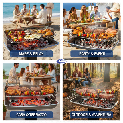 Barbecue a Carbonella in Acciaio con Accessori – Da Esterno Casalinghi Sicignano