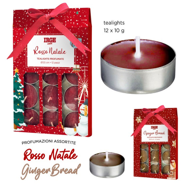 Tealight Set 12 Pz. Gr.10 Natalizio 2 Colori Assortiti Irge
