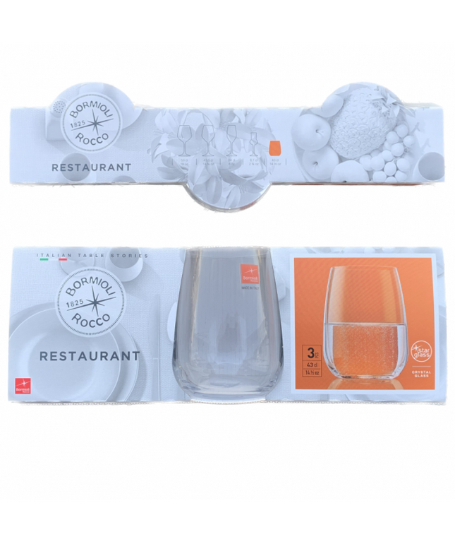 Bormioli Rocco Bicchiere Restaurant: Set 3 Pezzi Cl 43 Acqua Bormioli Rocco