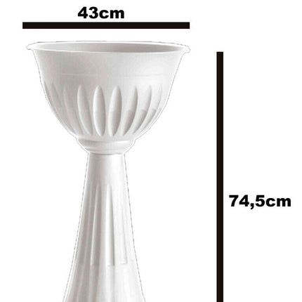 Bama Colonna Alba Ø43X74,5H Vaso Decorativo 20L Per Esterni E Interni