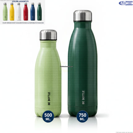 Borraccia Termica in Acciaio Inox 500/750 ml – Doppia Parete, Colori Assortiti, Bevande Fredde 24h e Calde 12h Borella Casalinghi srl