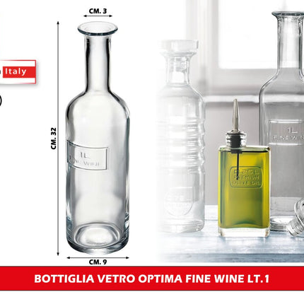 Bormioli Nexo Set 6 Bicchieri 36 cl + Bottiglia Optima 1 L – Servizio Acqua, Bibite e Vino / Vetro StarGlass XLT, Colori Trasparente Made in Italy Bormioli Luigi