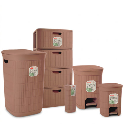 Bundle Domus 5 Pezzi Cassettiera + Portabiancheria + 2 Pattumiere + Scopino