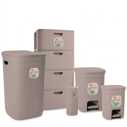 Bundle Domus 5 Pezzi Cassettiera + Portabiancheria + 2 Pattumiere + Scopino