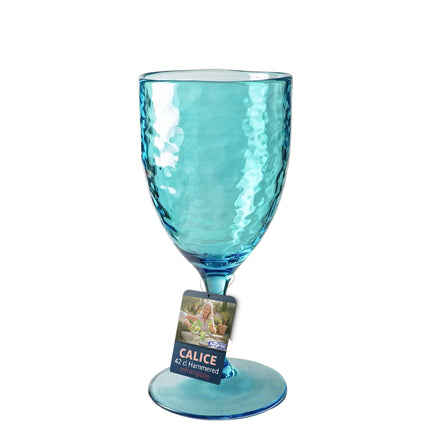 Calice Effetto Vetro Martellato in Acrilico Infrangibile (430ml) Azzurro 1 pz Arca