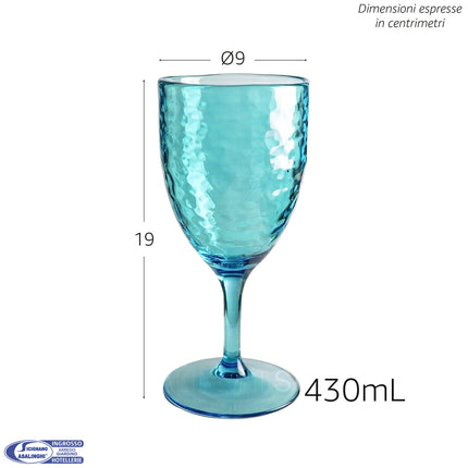 Calice Effetto Vetro Martellato in Acrilico Infrangibile (430ml) Arca