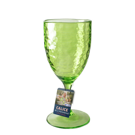 Calice Effetto Vetro Martellato in Acrilico Infrangibile (430ml) Verde lime 1 pz Arca