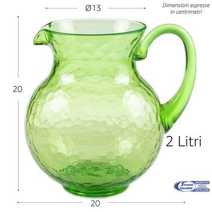 Set Degustazione Verde: Caraffa e Calici Effetto Vetro Infrangibile Arca