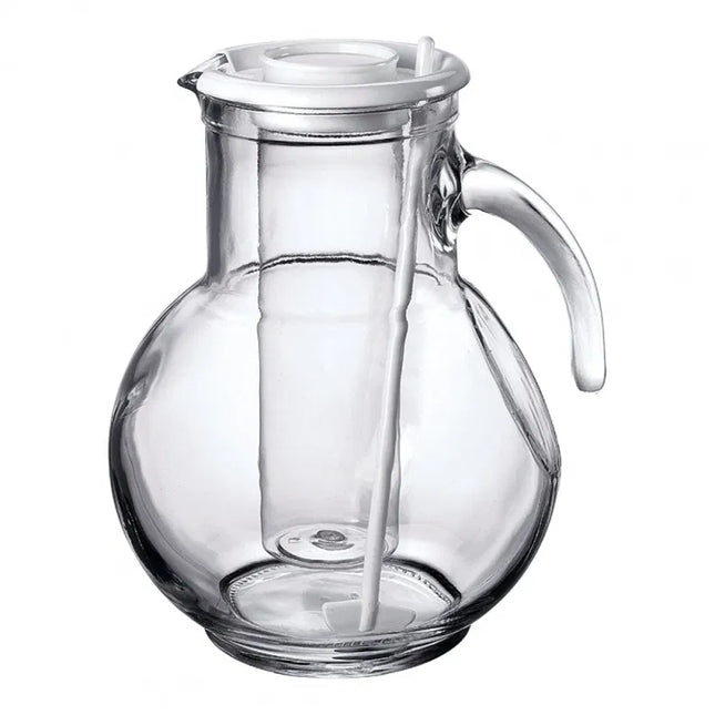 Bormioli Rocco Caraffa Kufra: Brocca Vetro Cl 200 Con Tappo E Rinfrescatore Bianco