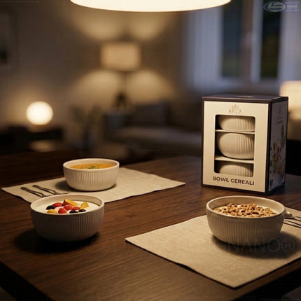 Set 3 Ciotole Impilabili Arca in Ceramica | Salvaspazio per Cucine Piccole (Ø 14 cm) Arca